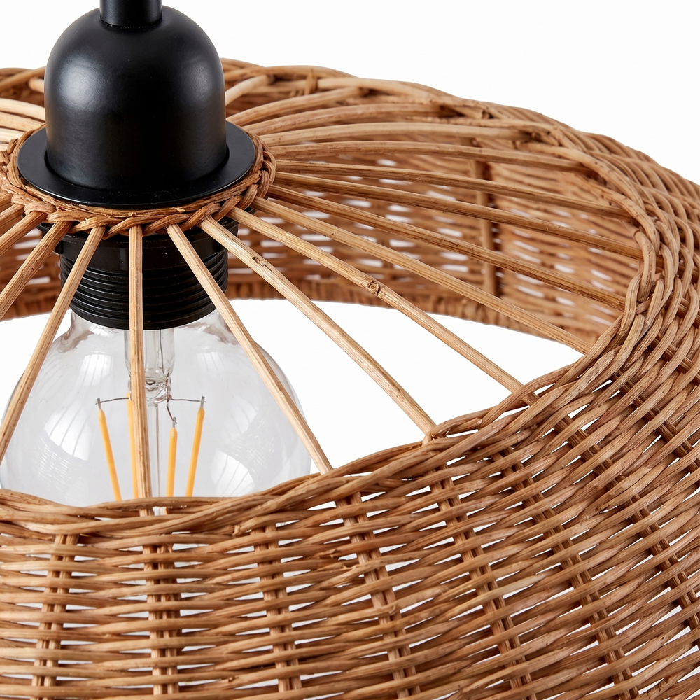 Natural Dark Rattan Chandelier for Restaurant
