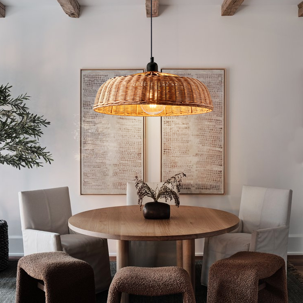 Natural Dark Rattan Chandelier for Restaurant