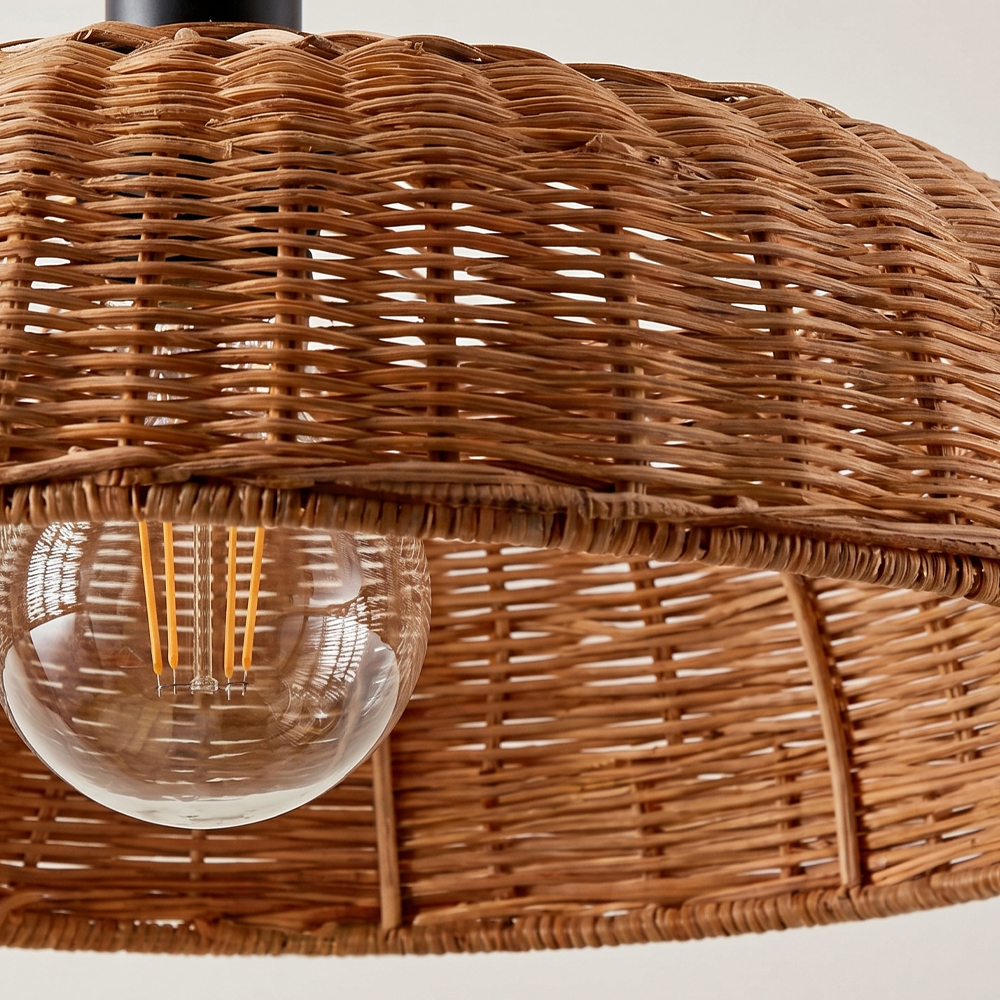 Natural Dark Rattan Chandelier for Restaurant