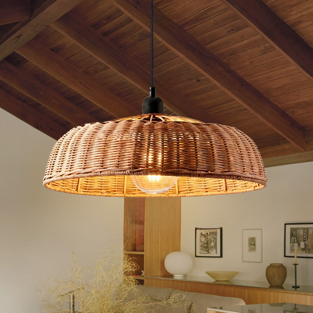 Natural Dark Rattan Chandelier for Restaurant