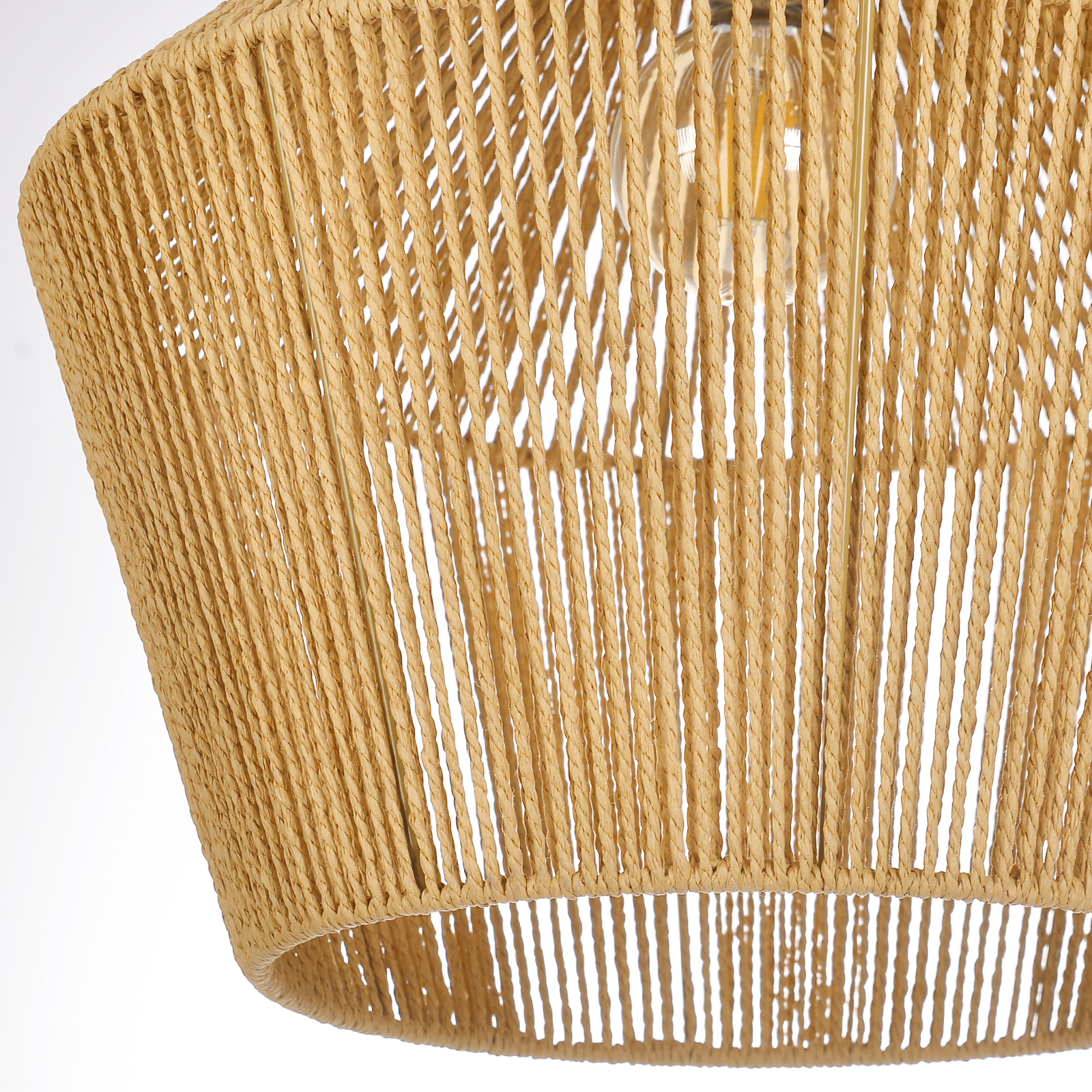 Paper Rope Woven Pendant Light Restaurants Decor Natural Wicker Lighting Fixture