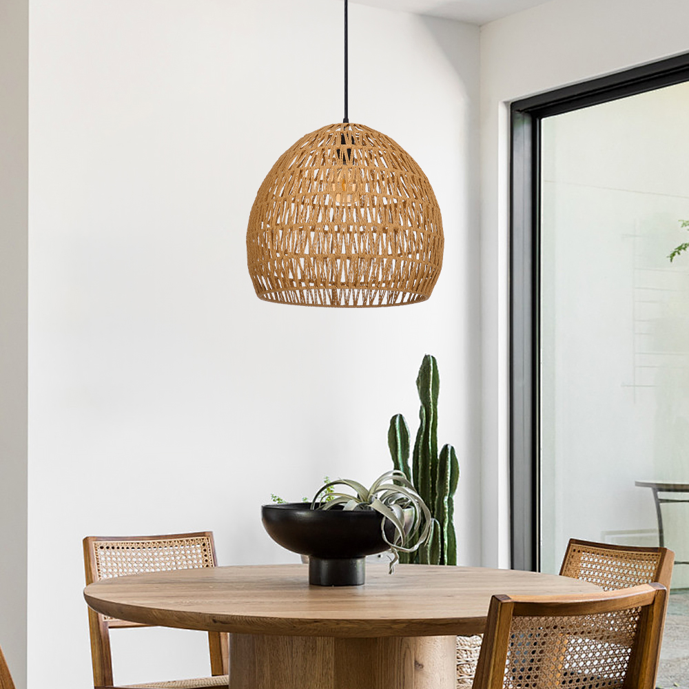 Dining Room Decor Rope Pendant Light Creative Rope Woven Lampshade