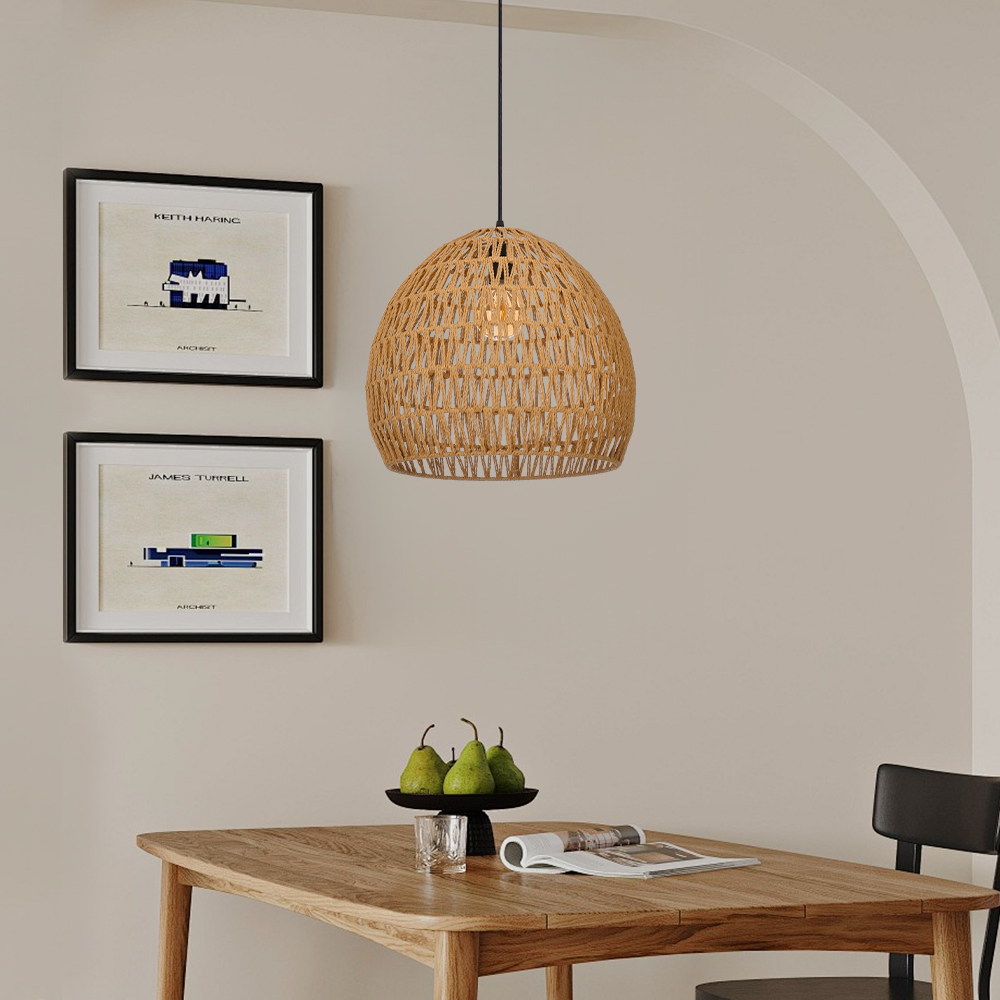 Dining Room Decor Rope Pendant Light Creative Rope Woven Lampshade