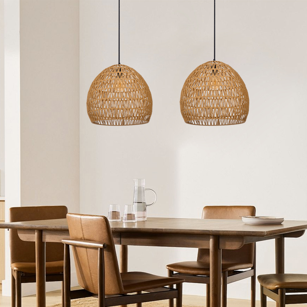 Dining Room Decor Rope Pendant Light Creative Rope Woven Lampshade