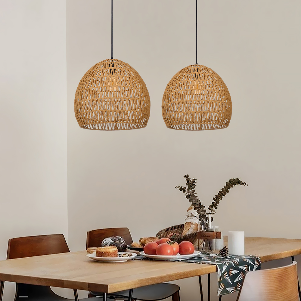 Dining Room Decor Rope Pendant Light Creative Rope Woven Lampshade