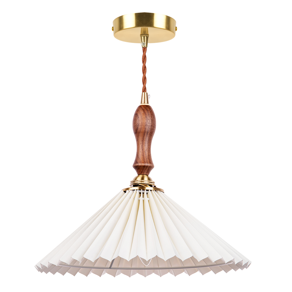 Pleated Design Small Pendant Light French Dining Table Hanging Lamp