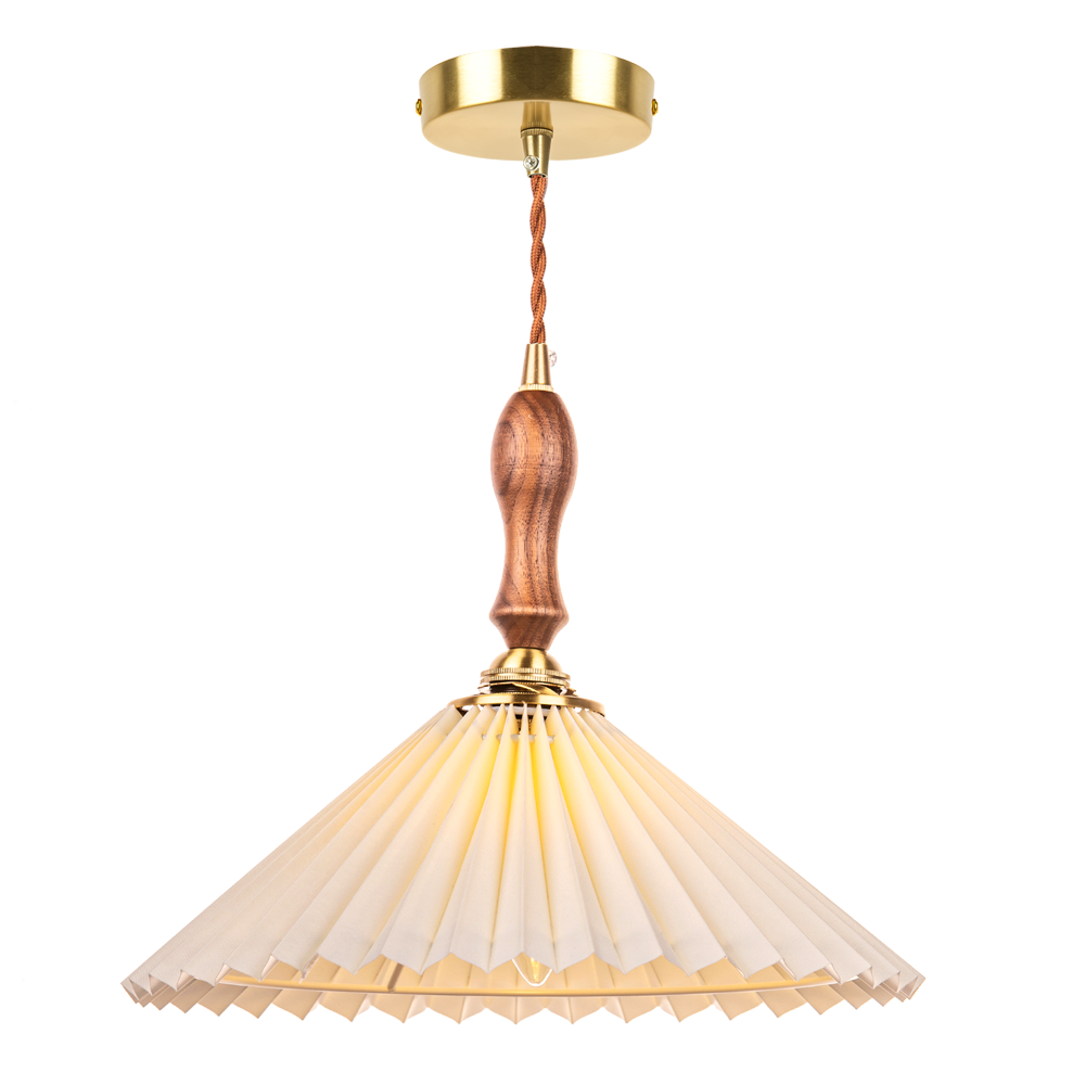 Pleated Design Small Pendant Light French Dining Table Hanging Lamp
