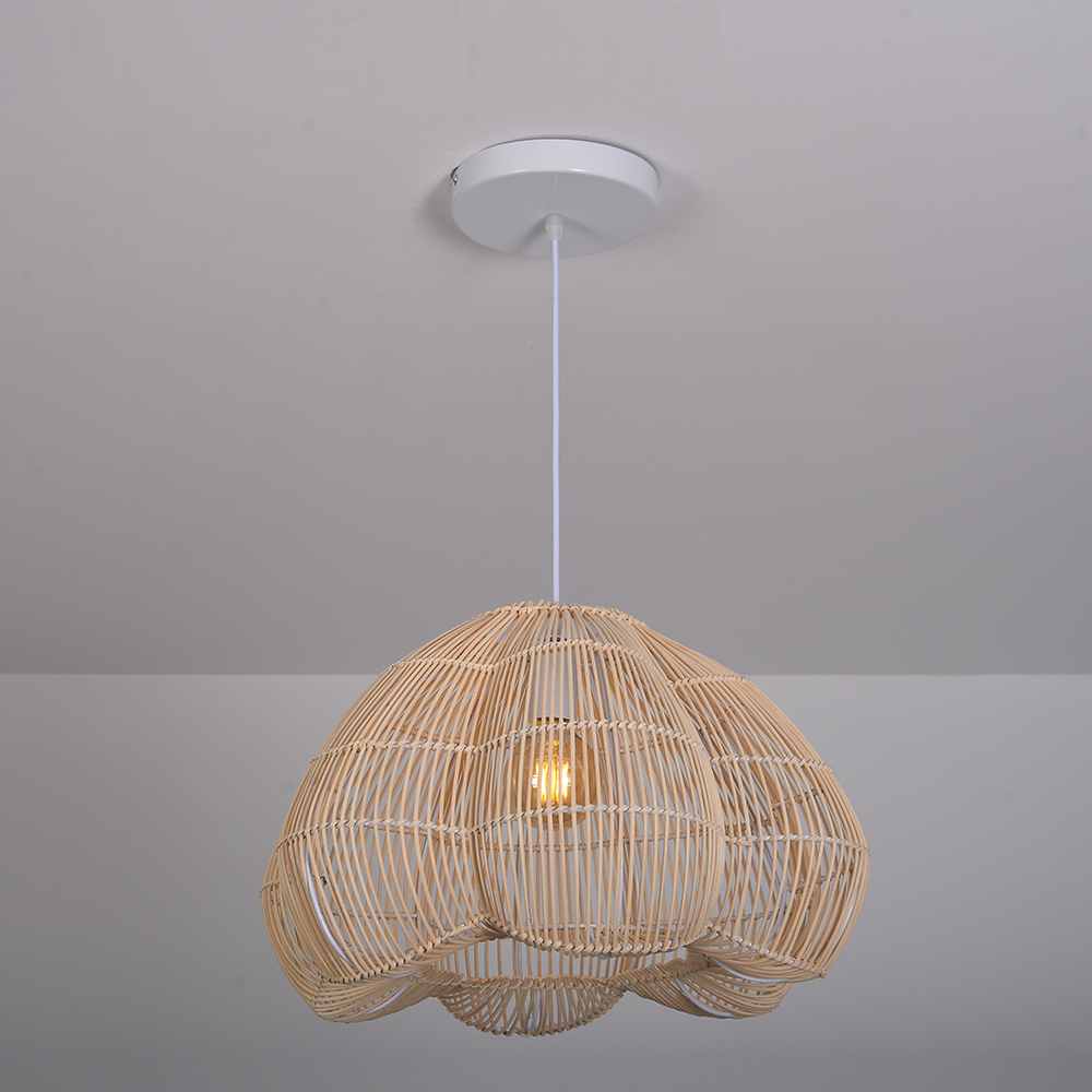 Handmade Rattan Chandelier for Bedroom Dining Room, Buds are about to bloom