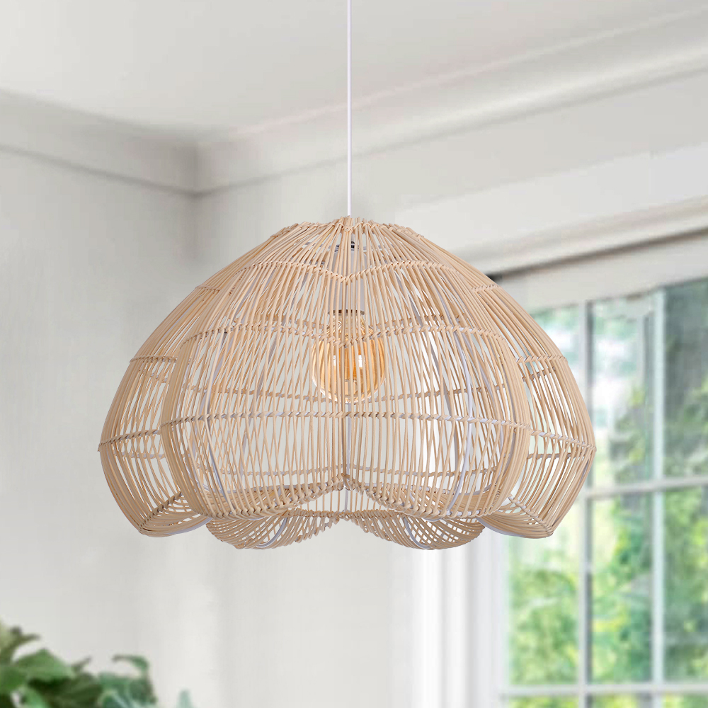 Handmade Rattan Chandelier for Bedroom Dining Room, Buds are about to bloom