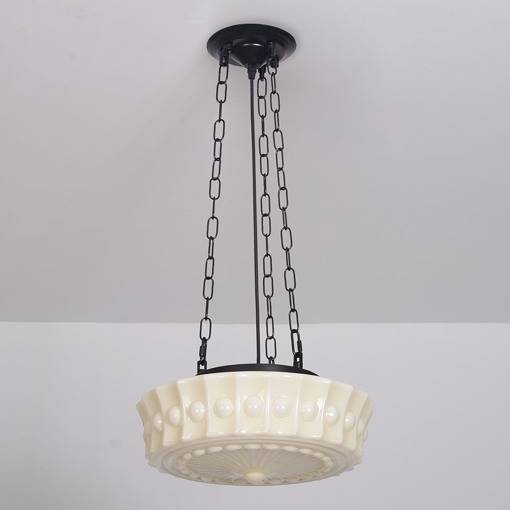 French Glass Chandelier Medieval Retro Dining Room Pendant Light