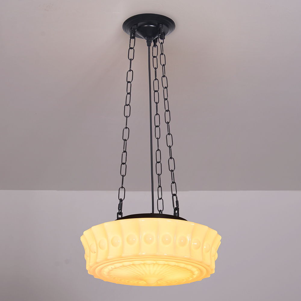 French Glass Chandelier Medieval Retro Dining Room Pendant Light