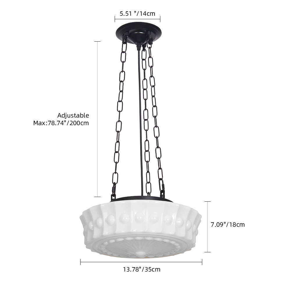 French Glass Chandelier Medieval Retro Dining Room Pendant Light