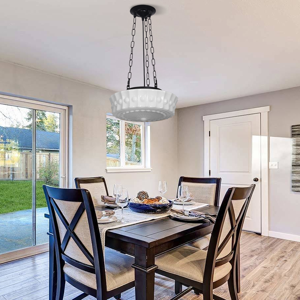 French Glass Chandelier Medieval Retro Dining Room Pendant Light