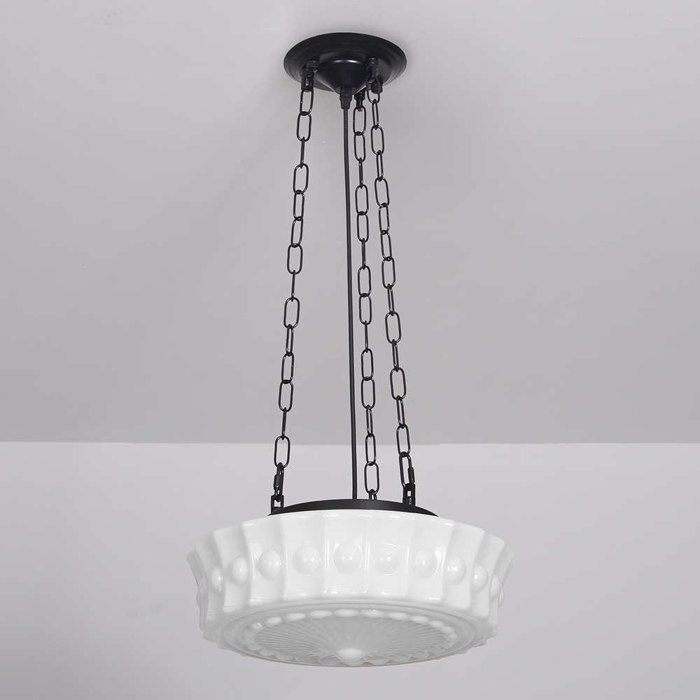 French Glass Chandelier Medieval Retro Dining Room Pendant Light