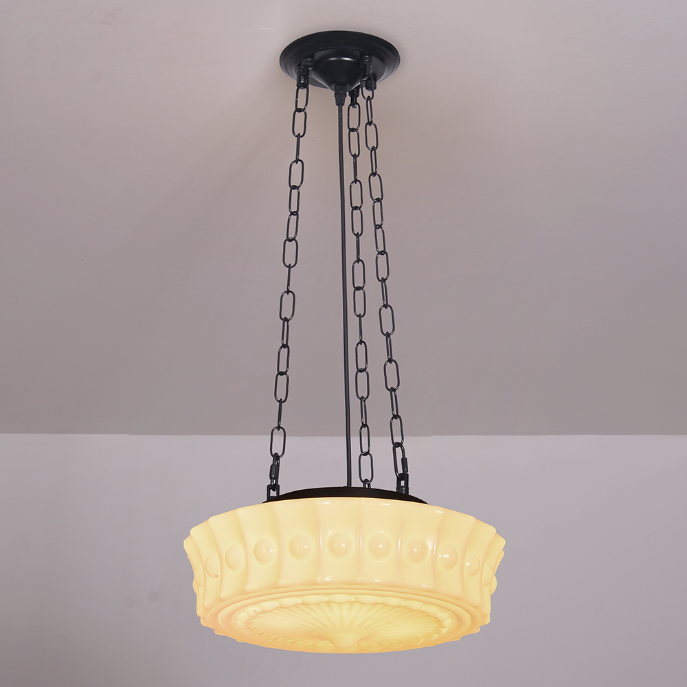 French Glass Chandelier Medieval Retro Dining Room Pendant Light