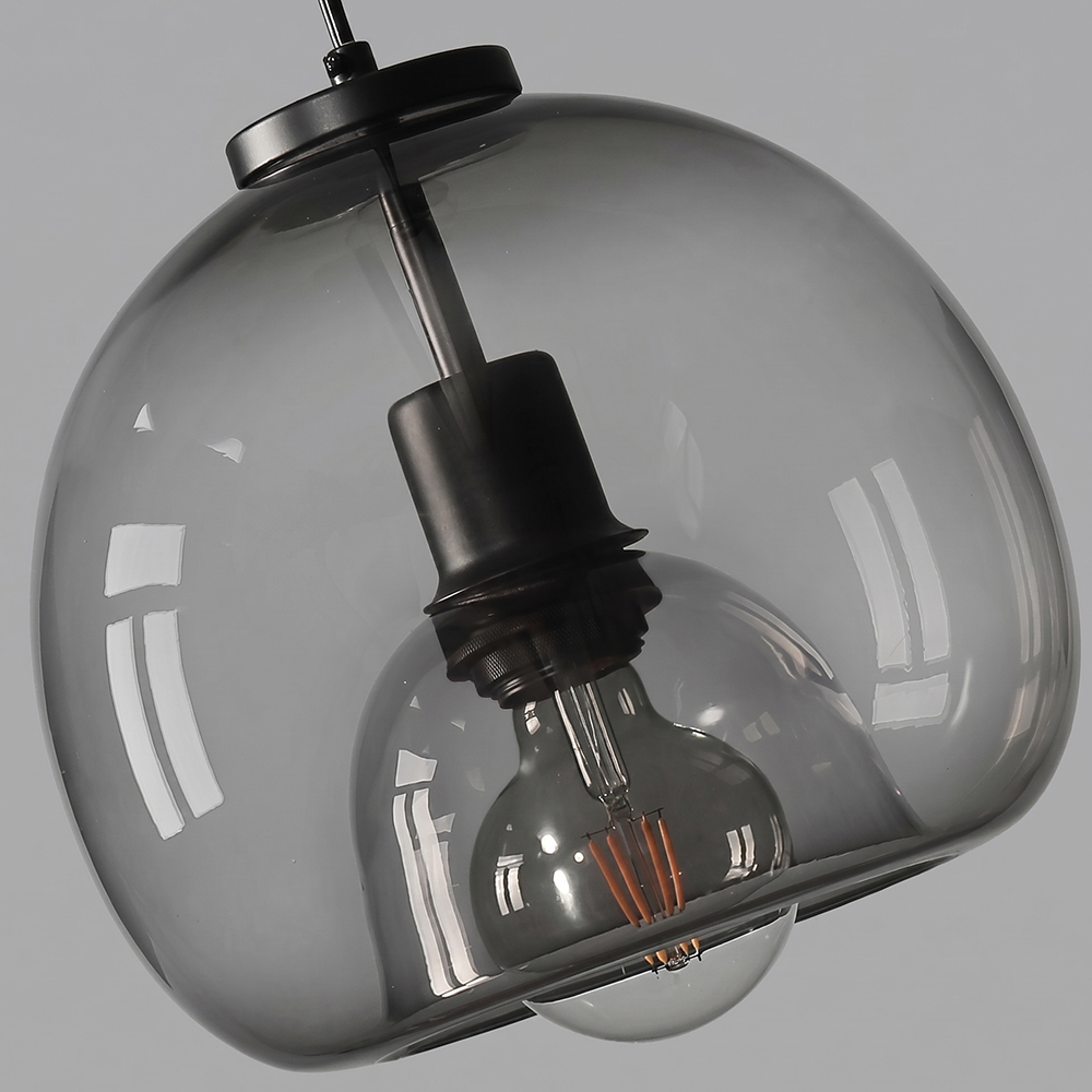 Dining Room Black Transparent Glass Pendant Light Modern Mini Bedroom Bedside Lamp