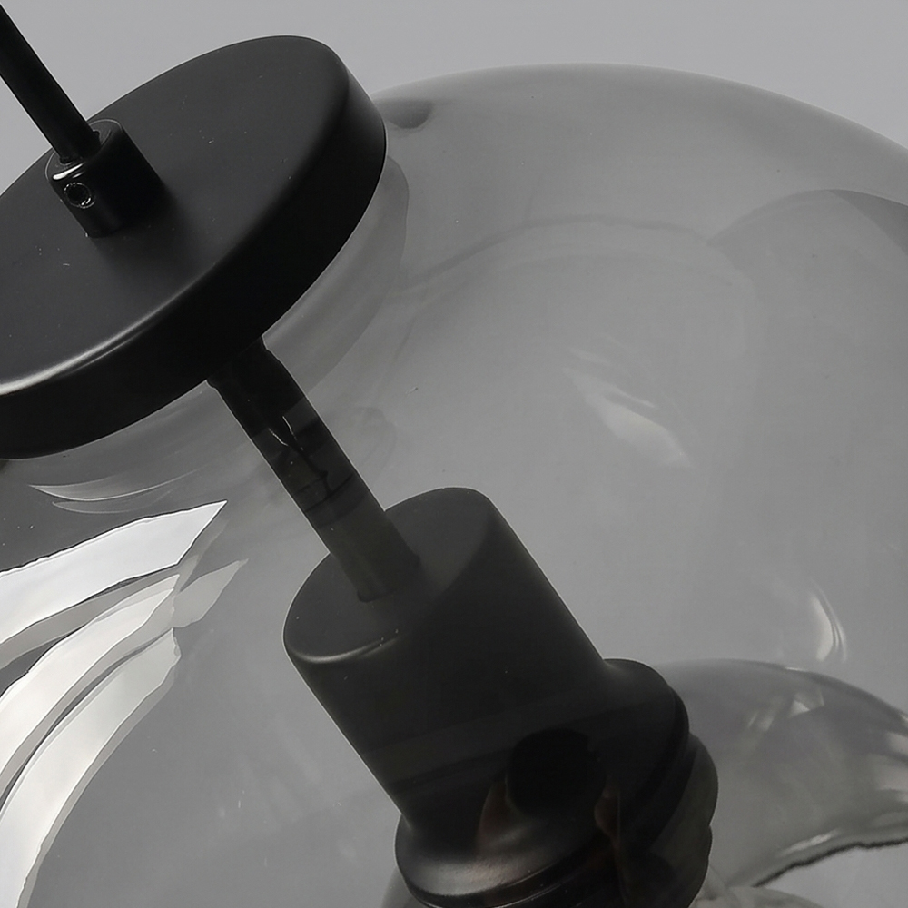 Dining Room Black Transparent Glass Pendant Light Modern Mini Bedroom Bedside Lamp