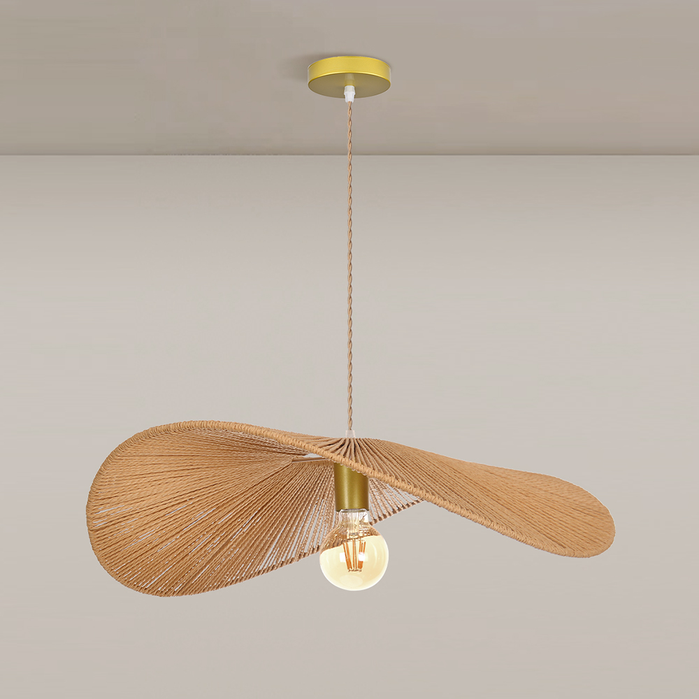 japandi Rope Hanging Light Fixture for Dining Room Restaurants