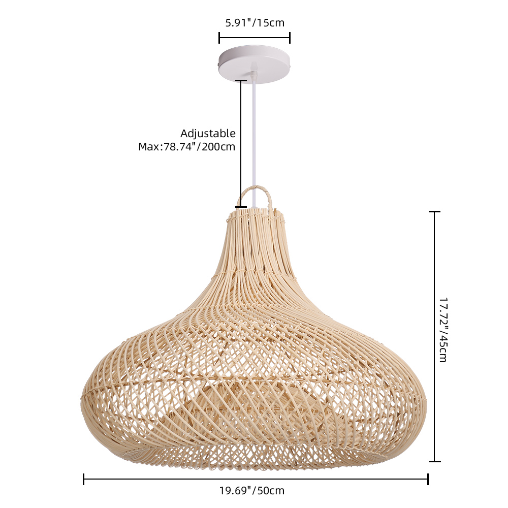 Dining Room Rattan Pendant Light Fixture
