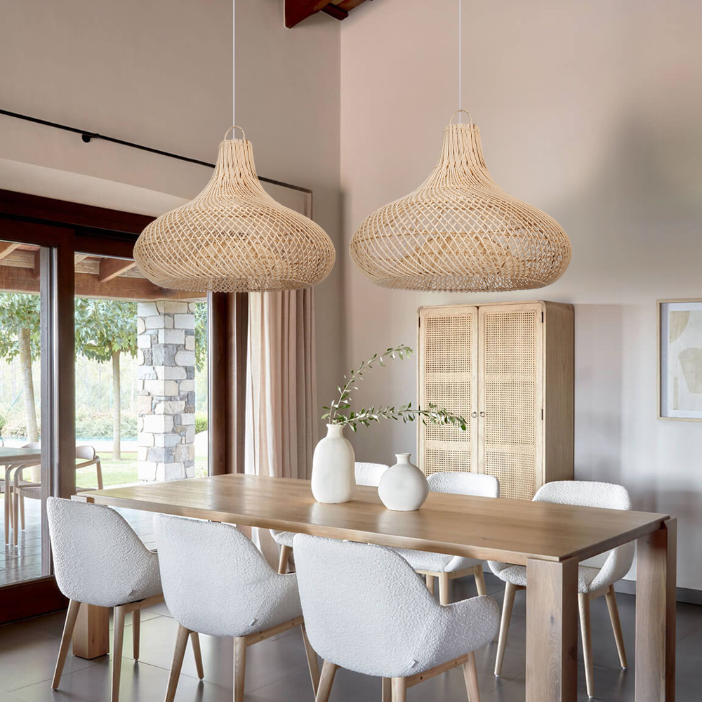 Dining Room Rattan Pendant Light Fixture