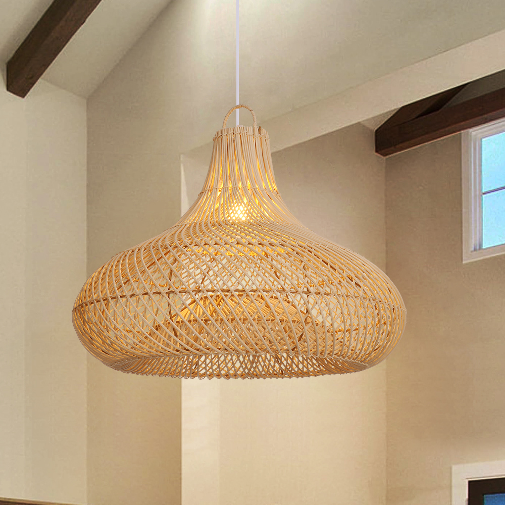 Dining Room Rattan Pendant Light Fixture