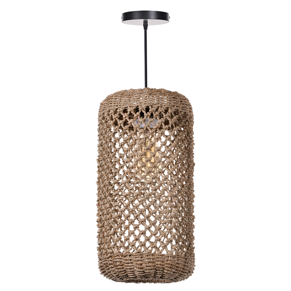 Restaurant Natural Seagrass Rattan Pendant Lamp Dining Room Lighting