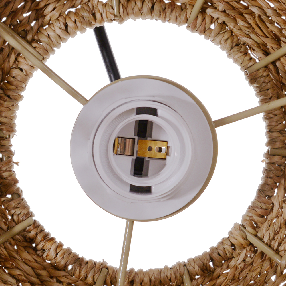 Restaurant Natural Seagrass Rattan Pendant Lamp Dining Room Lighting