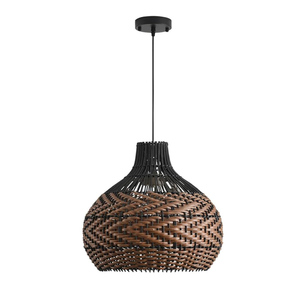 Modern Boho Woven Rattan Pendant Lighting Coastal Japandi Dining Room Kitchen Basket Light Fixture