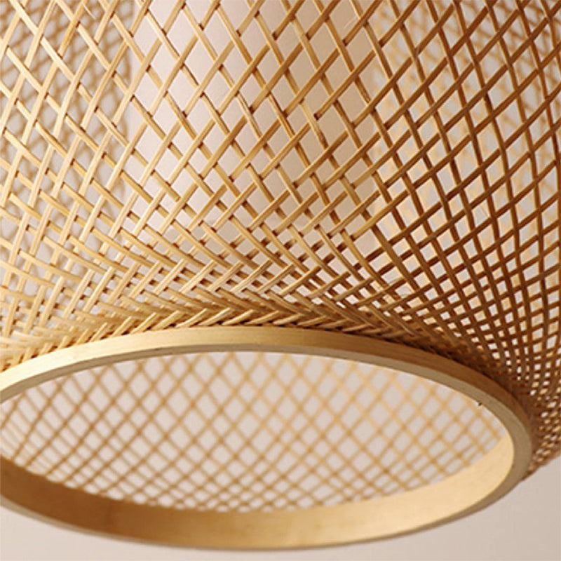 Creative Simple Modern Pastoral Living Room Pendant Lamp Bamboo Weaving