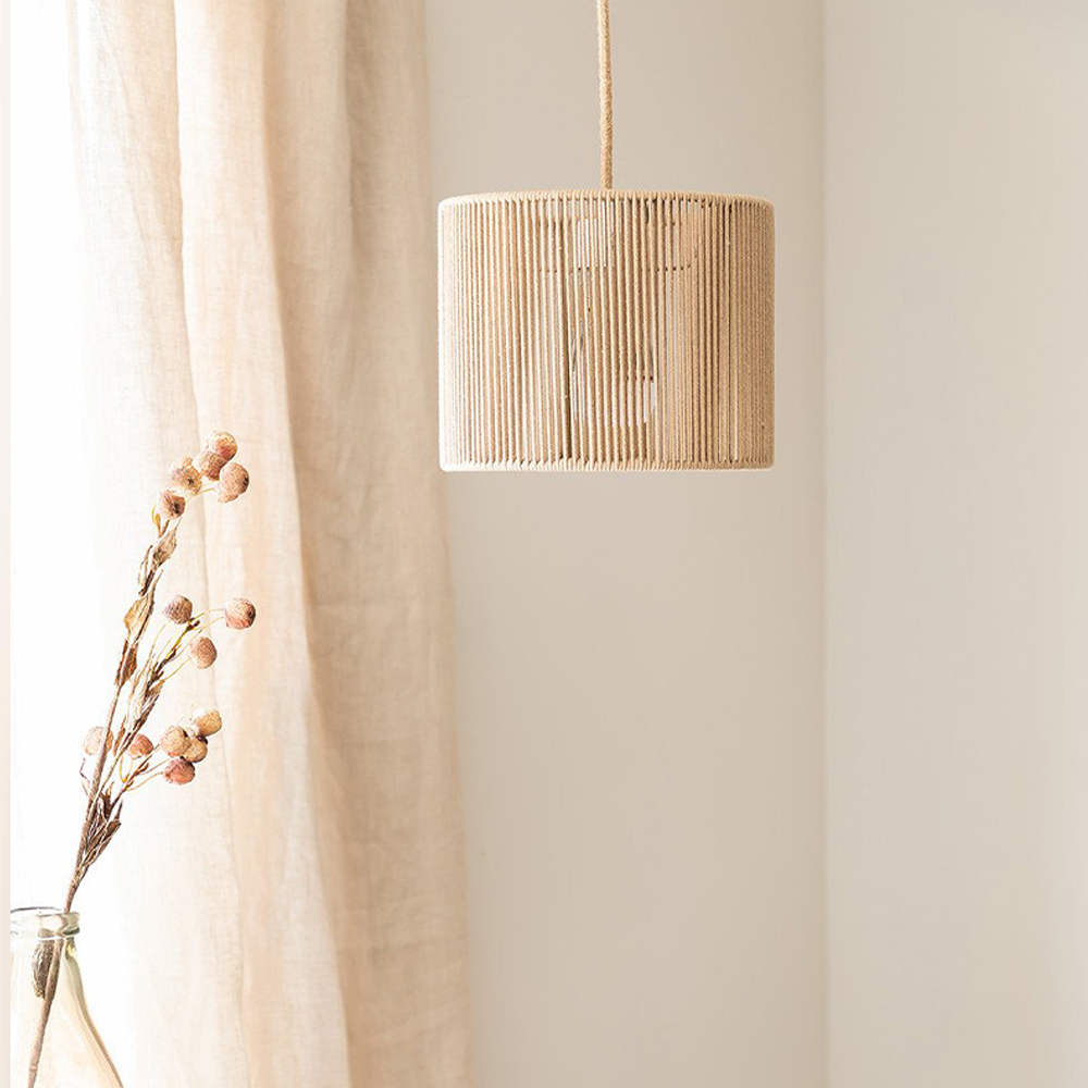 Handmade Boho Rope Pendant Lamps Parlor Ceiling Hanging Light Shade