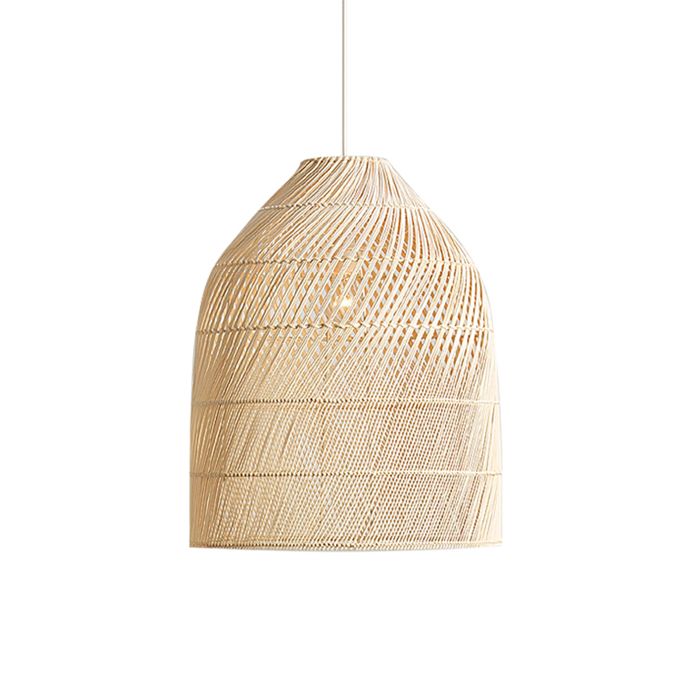Bohemian Wicker Rattan Ceiling Light Rustic Rattan Pendant Lamp For Kitchen