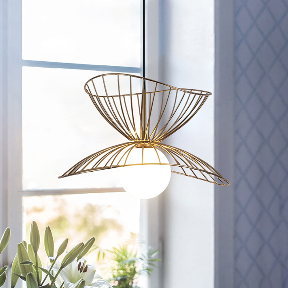 Nordic Iron Artwork Bedroom Pendant Lamp INS Fashion Chandelier