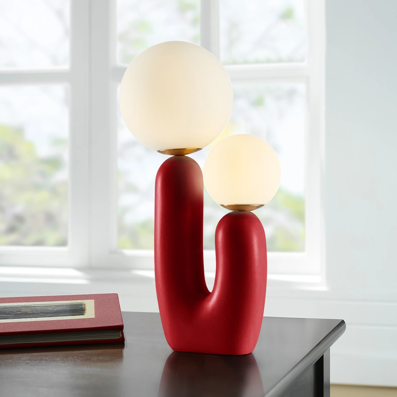 Double-headed Resin Table Lamp Bedside Red Light