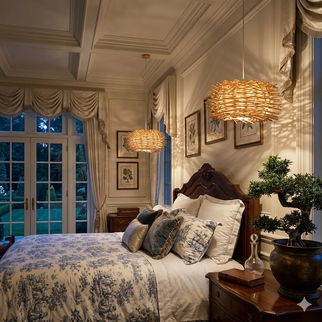 Rattan Bird's Nest Pendant Light Hand-Woven Twig Chandelier for Nature-Inspired Living