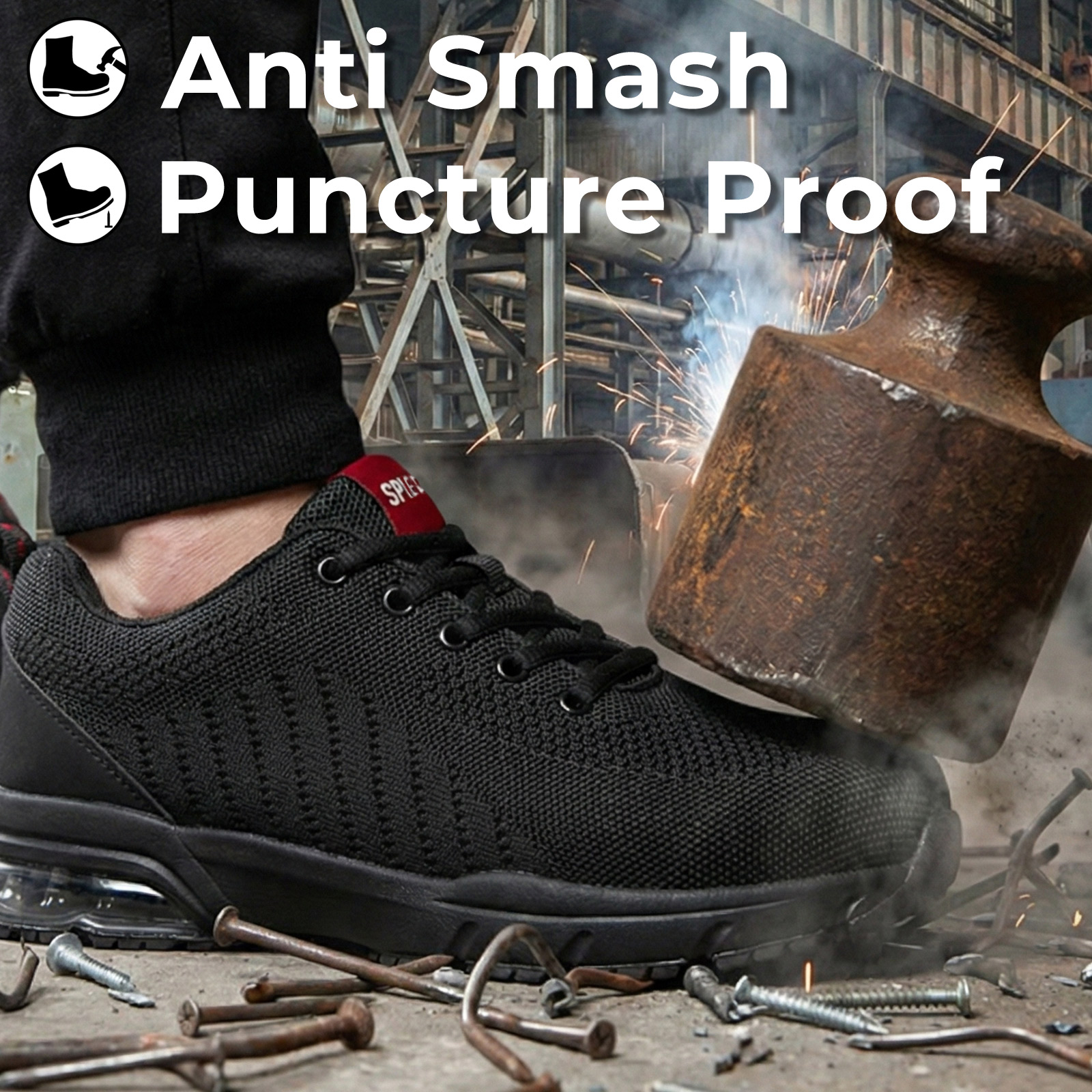 Anti-Smash Puncture Proof Composite toe safety shoes for men