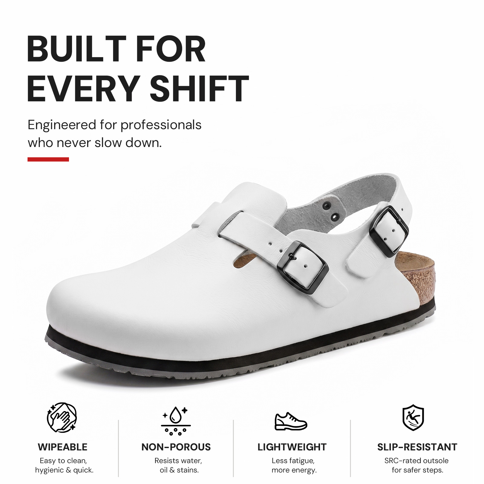 Wide-Friendly Unisex Slip-On Work Shoes - Roomy Fit, Slip