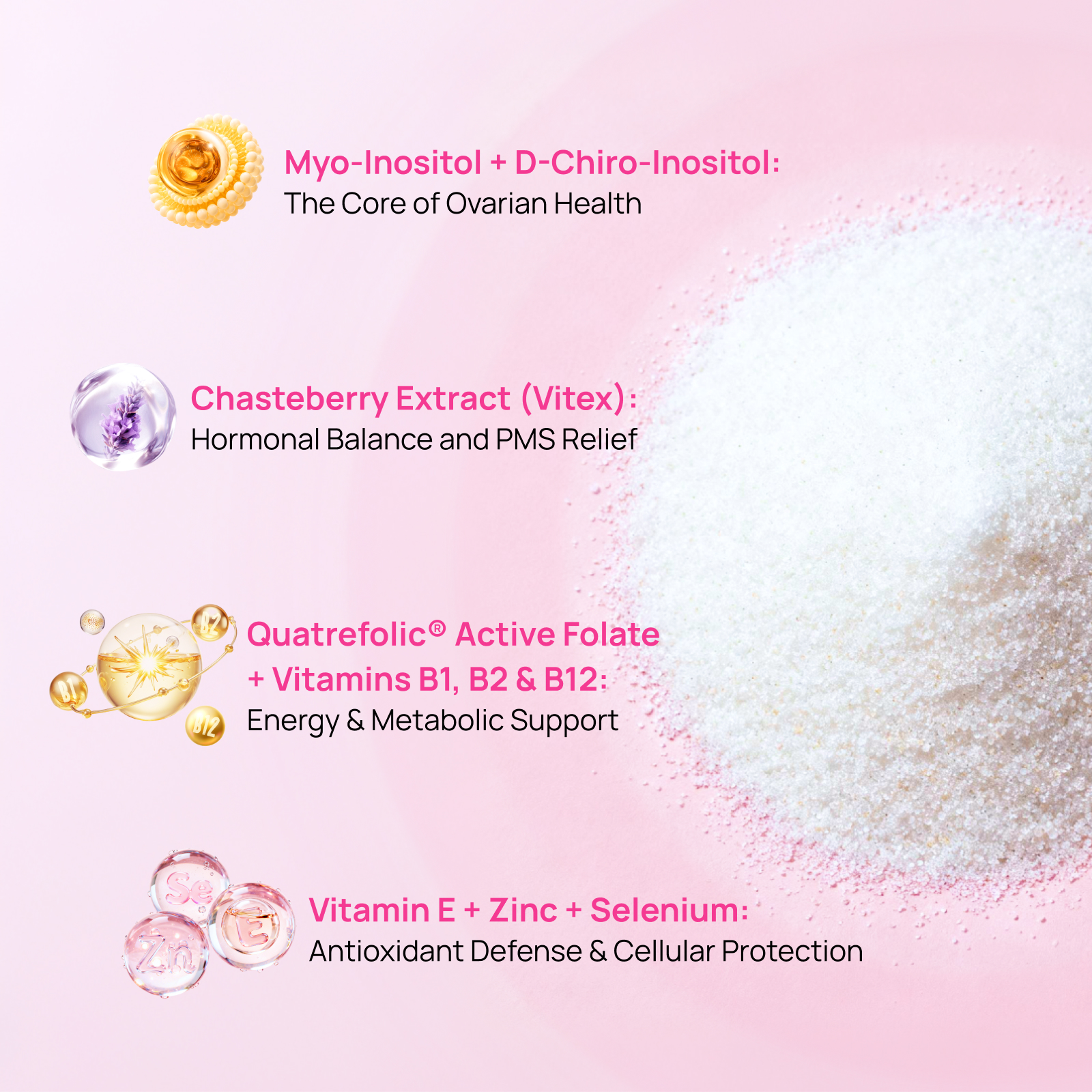 Gynable Pregina Myo-Inositol & D-Chiro Inositol Supplement for Women, Ovarian Health for PCOS & Fertility, Patented Folic Acid, Hormonal Balance & Menstrual Regulation, Gluten-Free