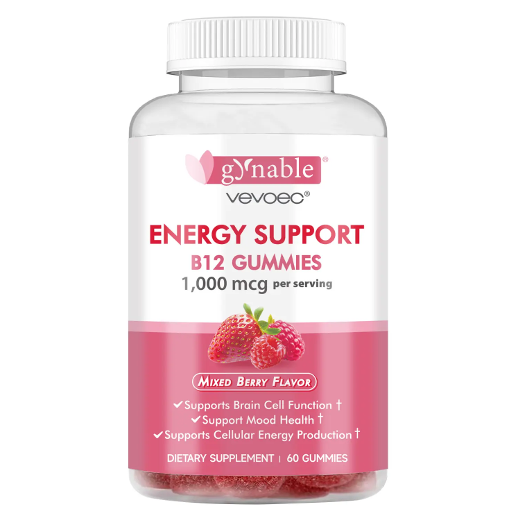 B12 Gummies Gynable Supports Mood & Brain Cells & CellEnergy non-GMO GLUTEN-free Vegan