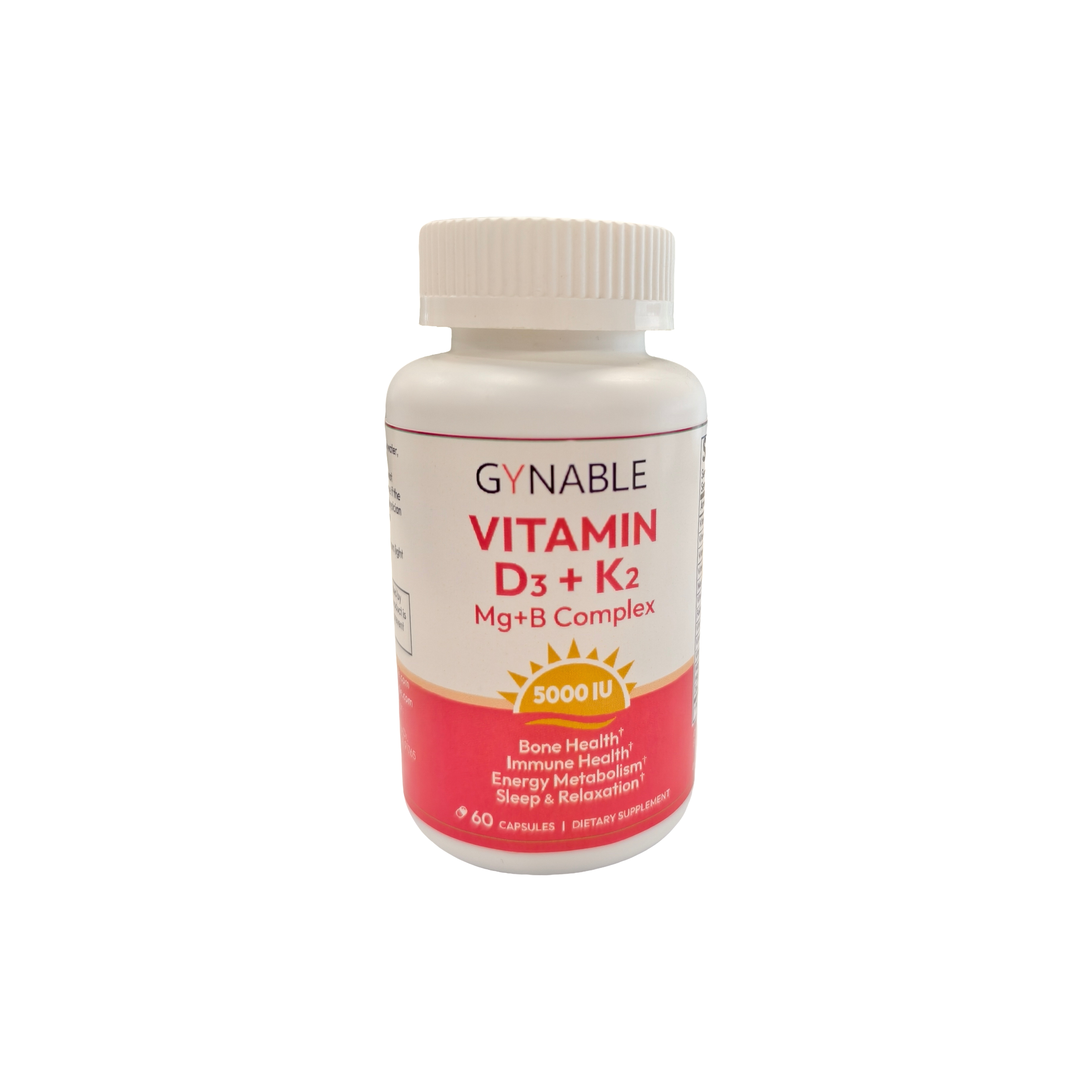 GYNABLE Vitamin D3 K2 5000 IU with Magnesium Complex Softgels, helps support bone health, boost immunity, and enhance energy and mood — Non-GMO, Gluten-Free, Sugar-Free, for Women (60 capsules)