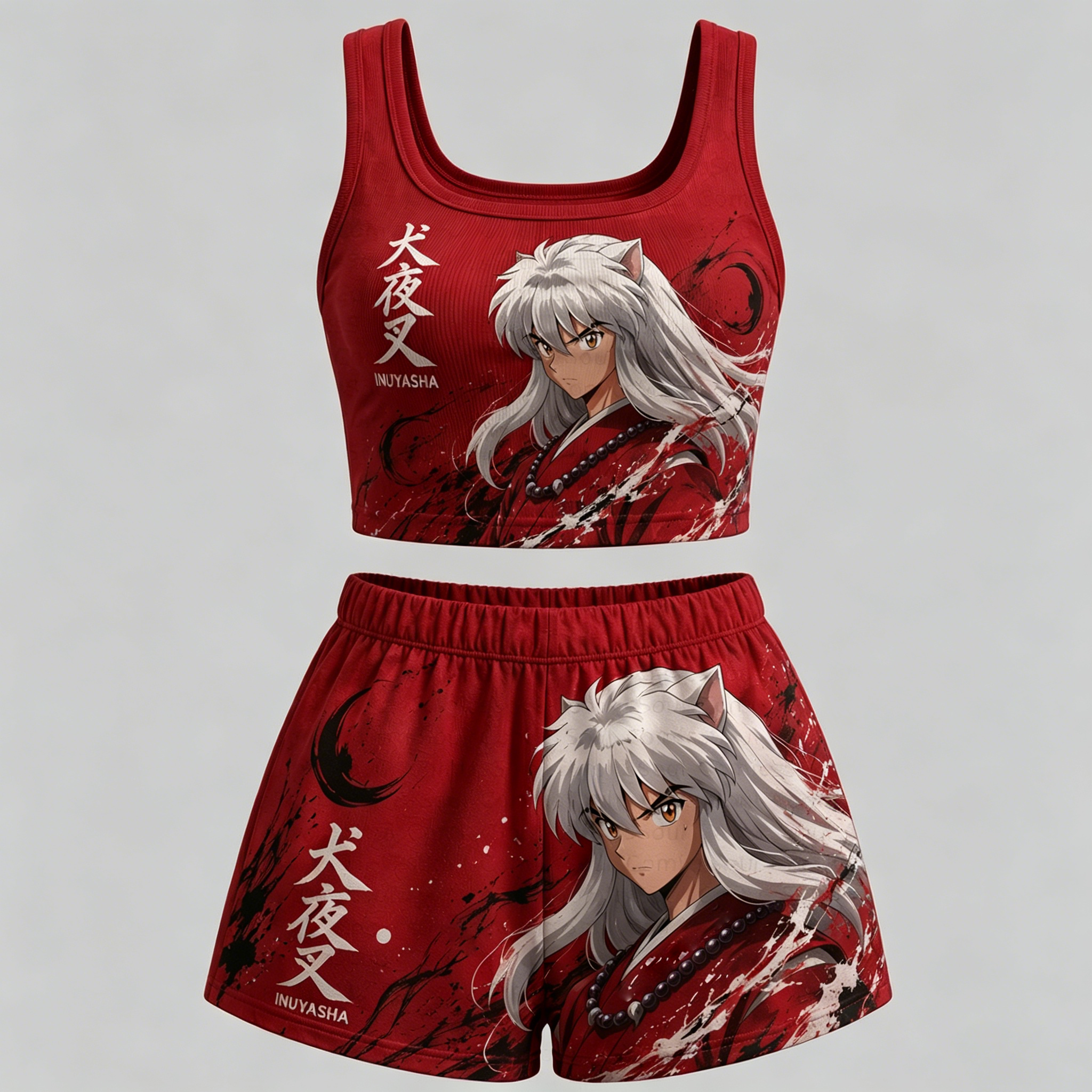 Inuyasha Vest and shorts Two-Piece Set