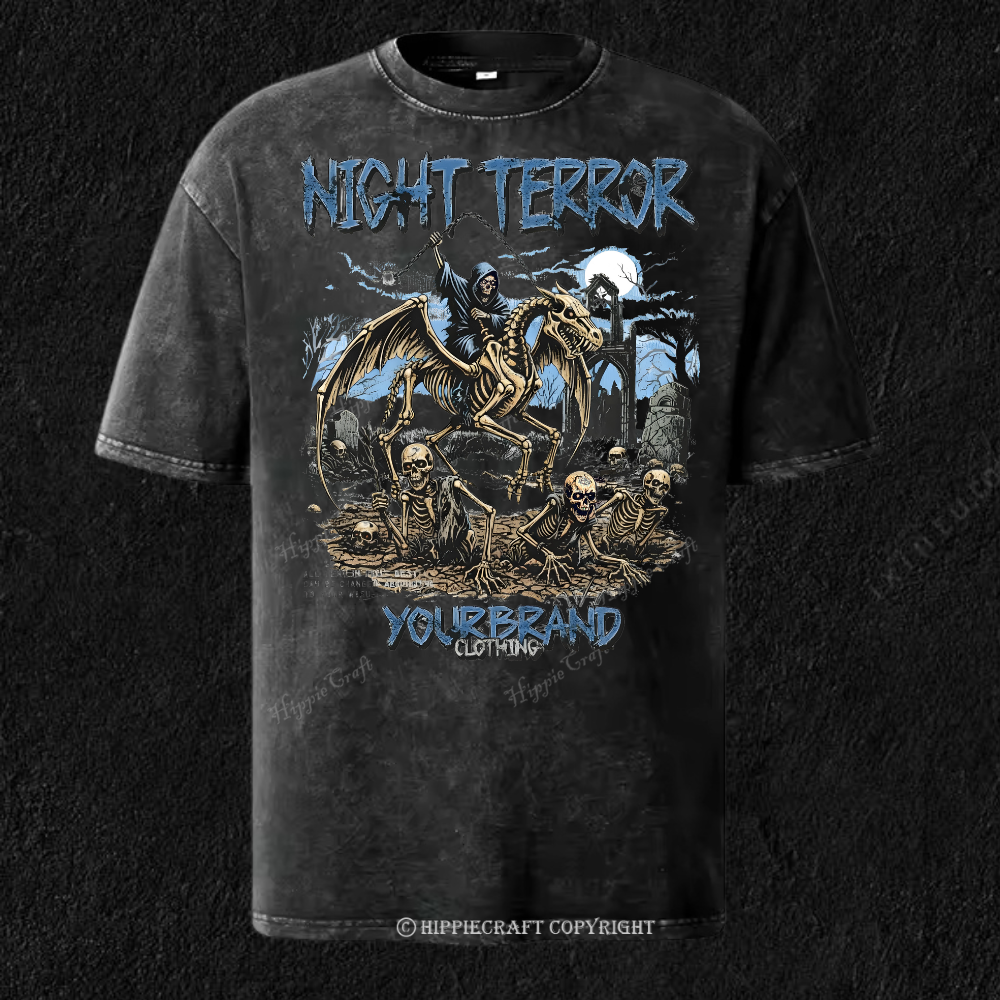 Unisex  NIGHT TERROR Washed T-Shirt