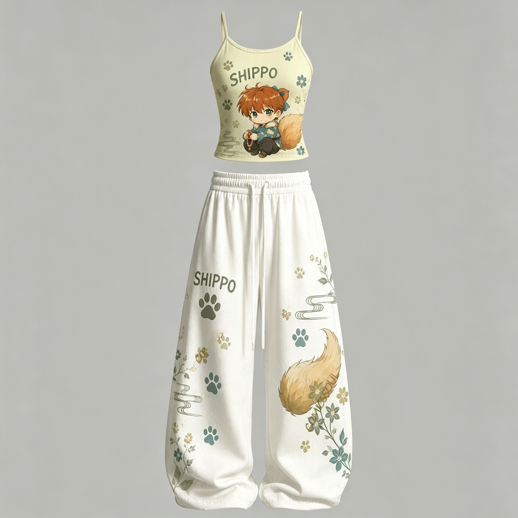 Inuyasha Top & Elasticated Trousers Two-Piece Set