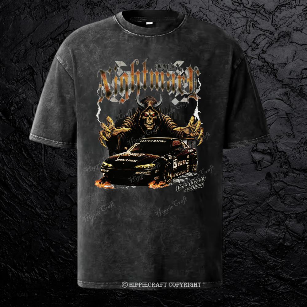 Unisex  NIGHTMARE FORGET IN FIRE Washed T-Shirt