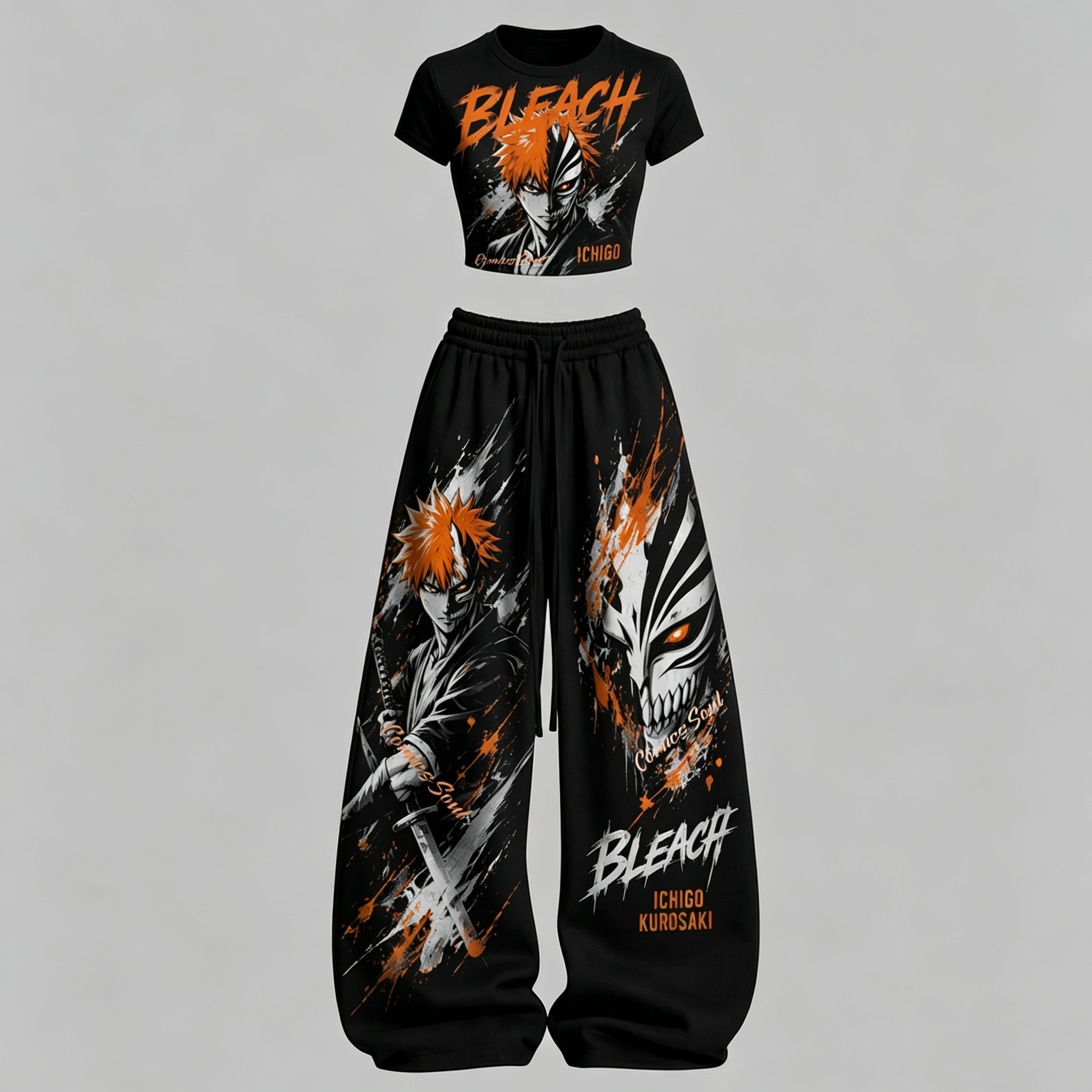 Bleach Top & Elasticated Trousers Two-Piece Set