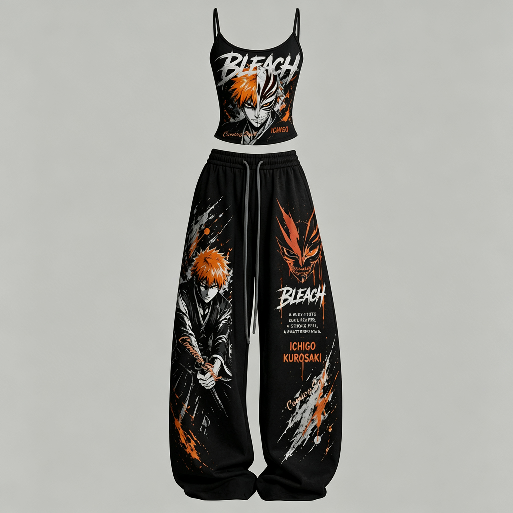 Bleach Top & Elasticated Trousers Two-Piece Set