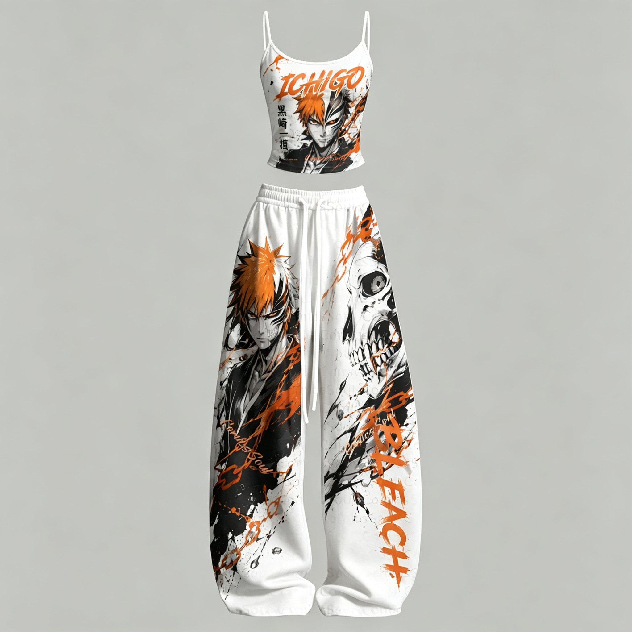 Bleach Top & Elasticated Trousers Two-Piece Set