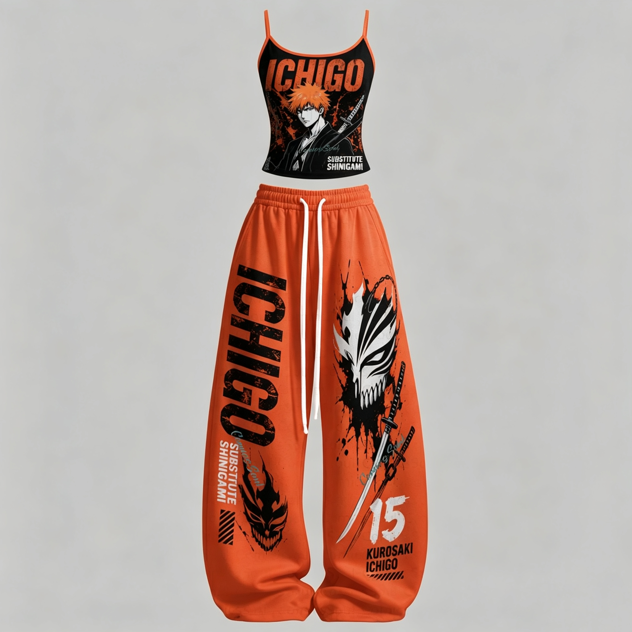 Bleach Top & Elasticated Trousers Two-Piece Set
