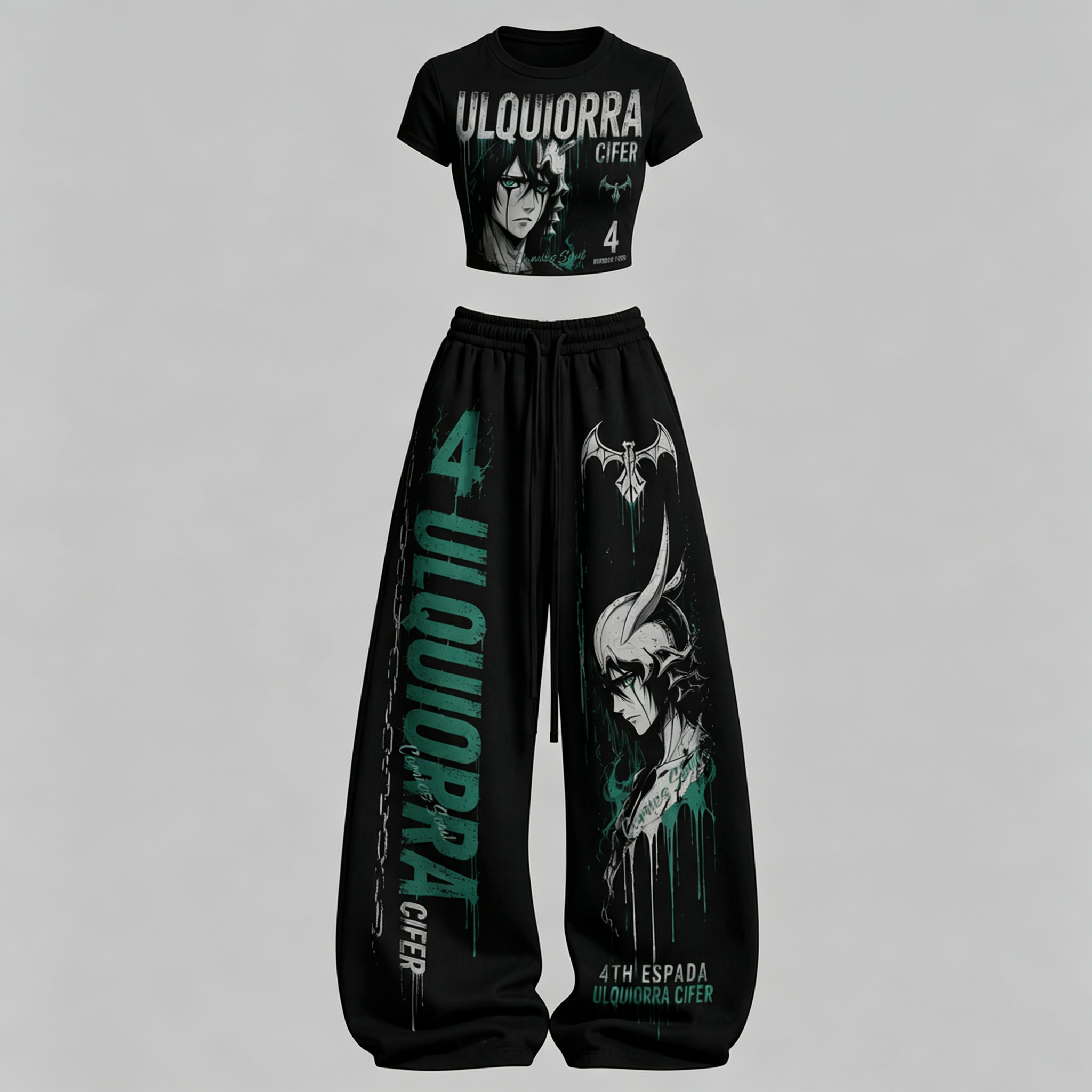 Bleach Top & Elasticated Trousers Two-Piece Set