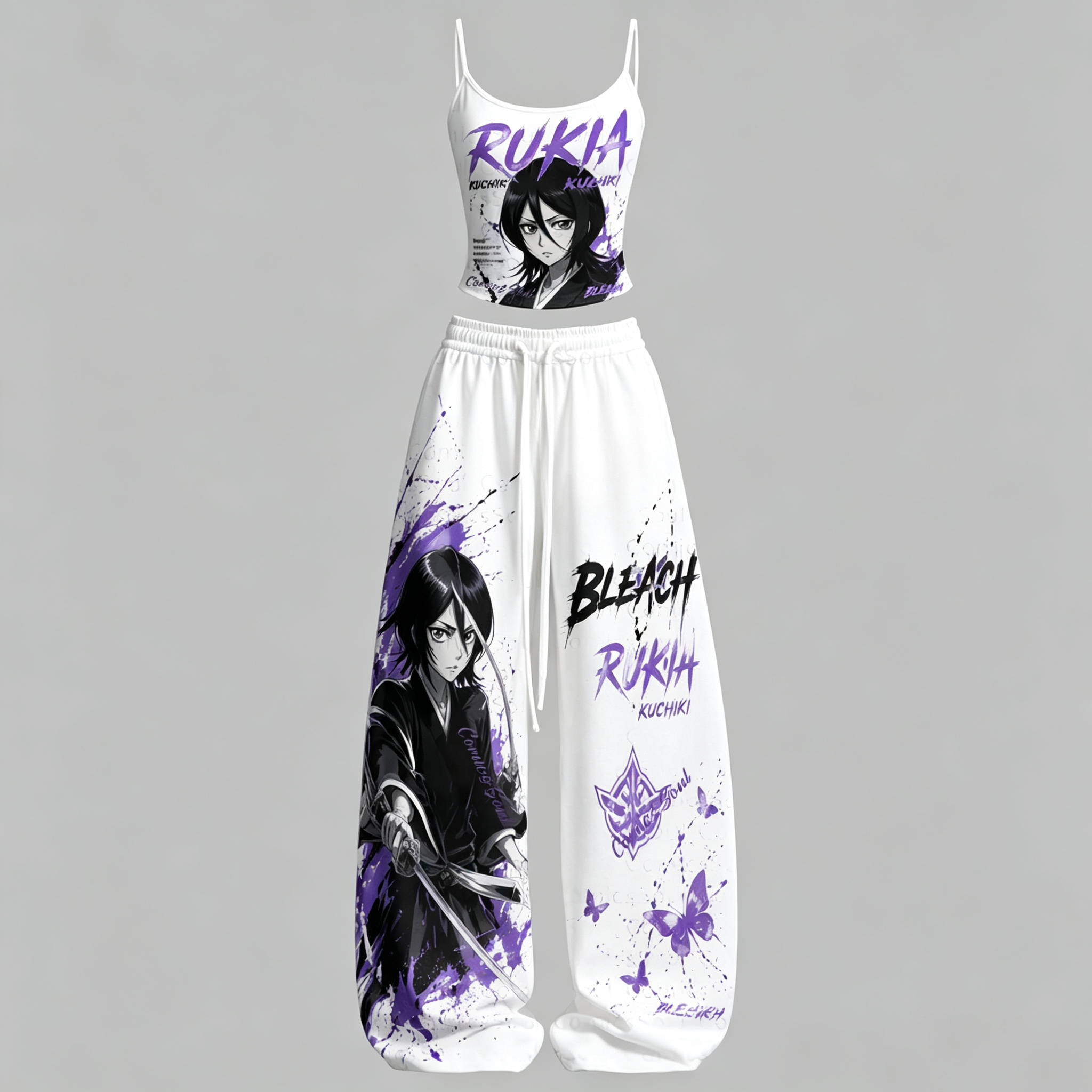 Bleach Top & Elasticated Trousers Two-Piece Set