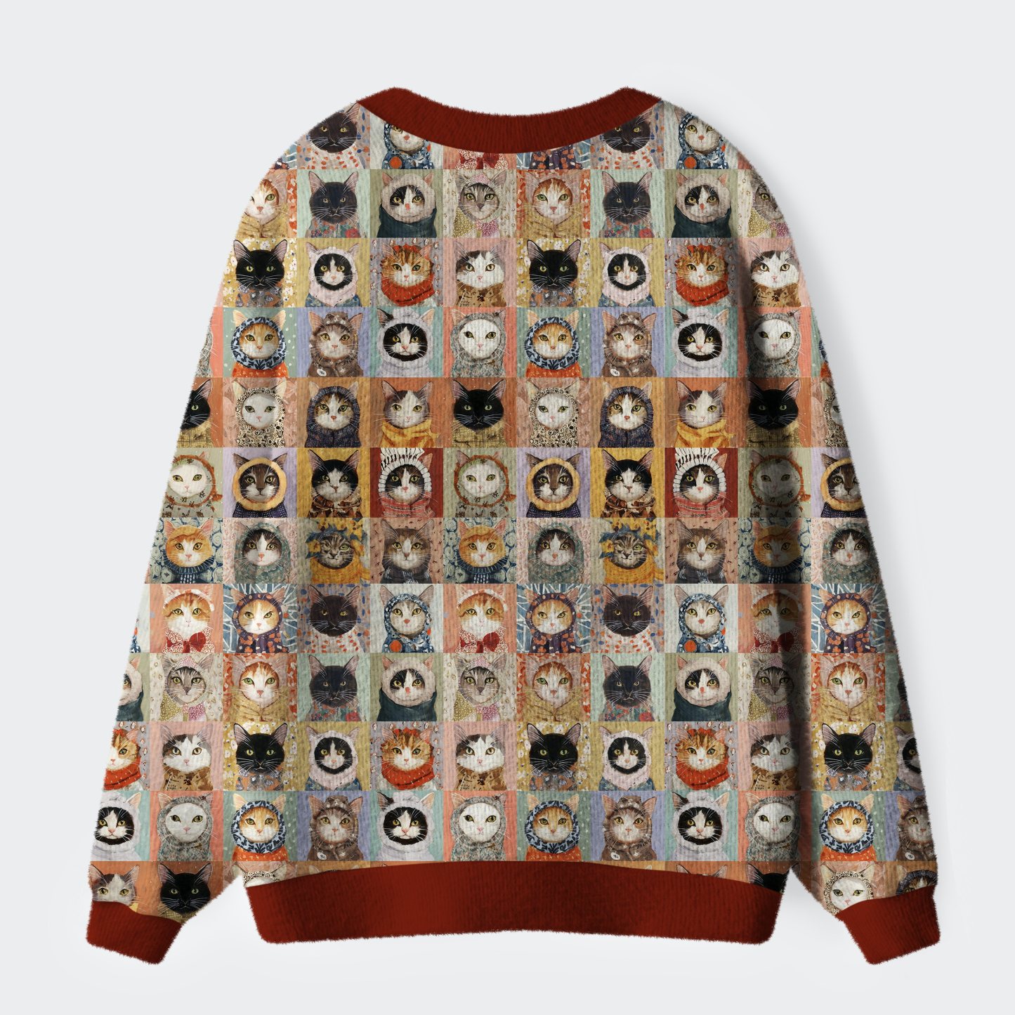  Kitty Quilt Ugly Cardigan Sweater